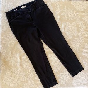 Black Loft cropped skinny pants.
